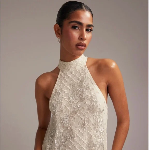 ASOS Beaded Feathered Dress - Picture 2 of 8